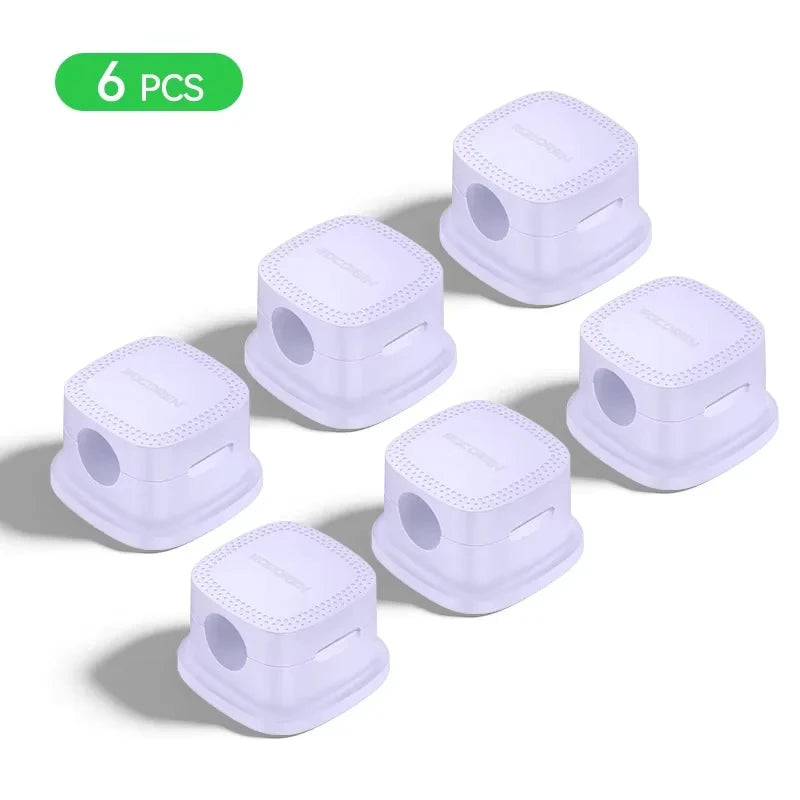 Rocoren Magnetic Cable Organizer – 6PCS Adjustable Wire Holder for Desk