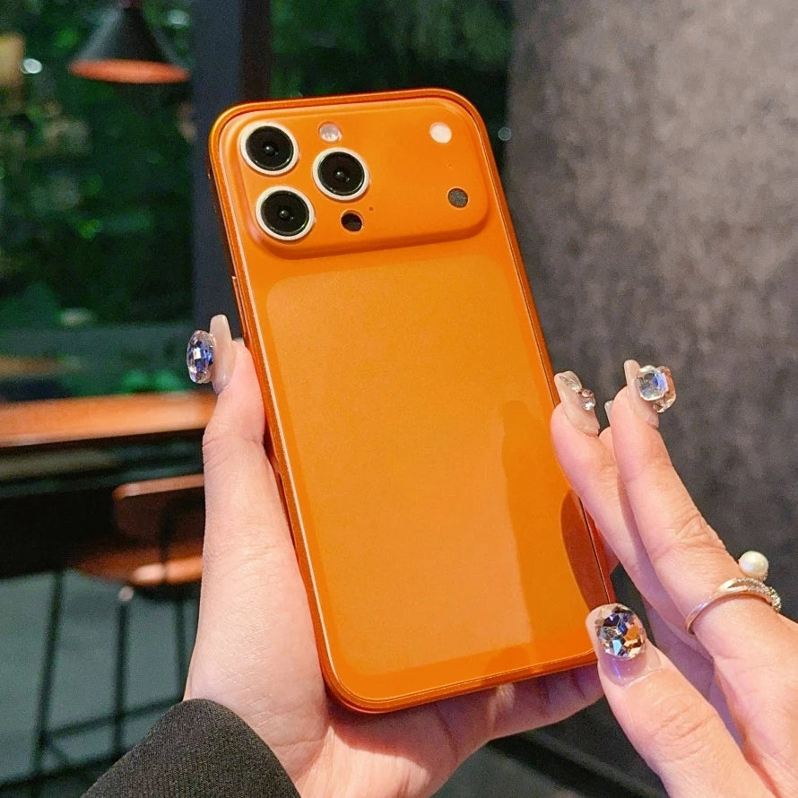 Metal Alloy Frame Backplane Slim Case for iPhone 16 15 14 13 12 Pro Max Instantly Change Upgrade 17Pro/17 Pro Max Matte Cover