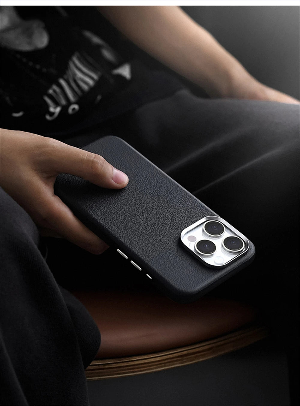 Luxury Business Metal Camera PU Leather Magnetic Case for iPhone 15–17 Series – MagSafe Wireless Protective Cover