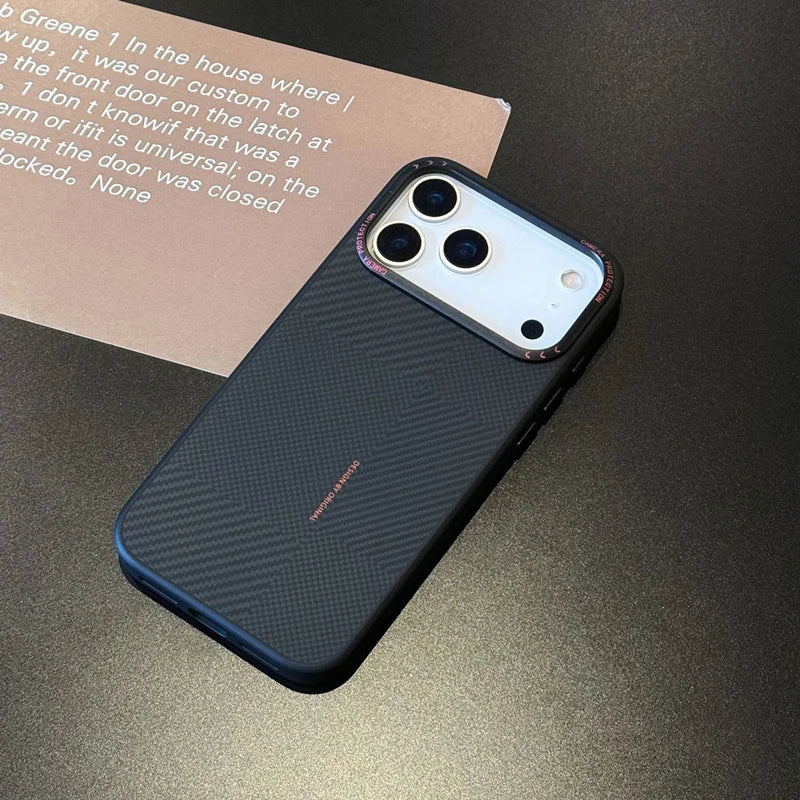MagSafe iPhone Case – Carbon Fiber Texture, Wireless Charging