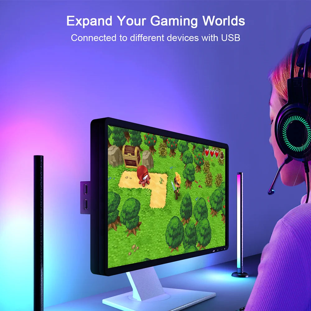 Smart RGB Desk Light – Music Sync, WiFi/Bluetooth, Room Decor