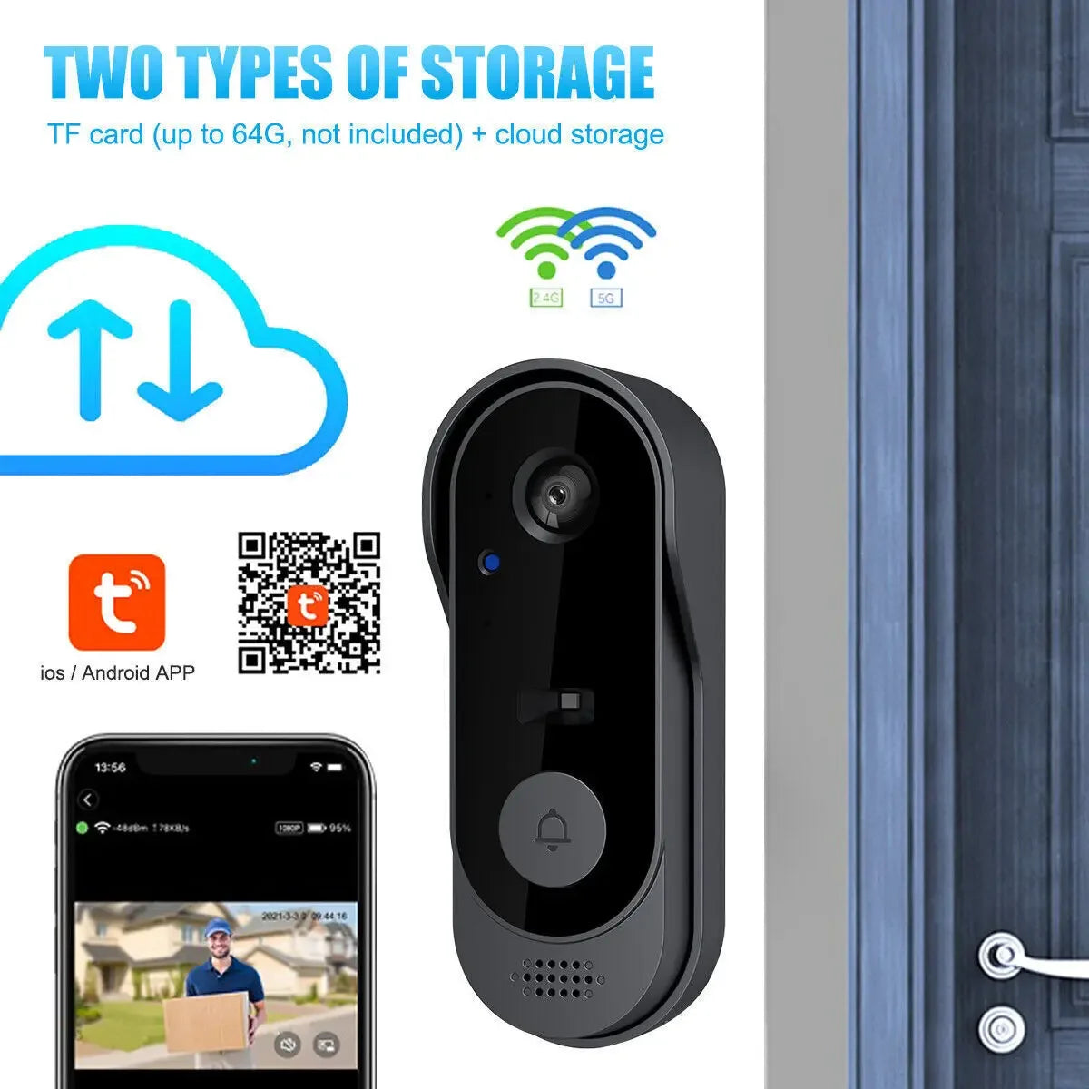 Tuya WiFi Doorbell Bundle – HD Video, Outdoor Camera & Smart Intercom