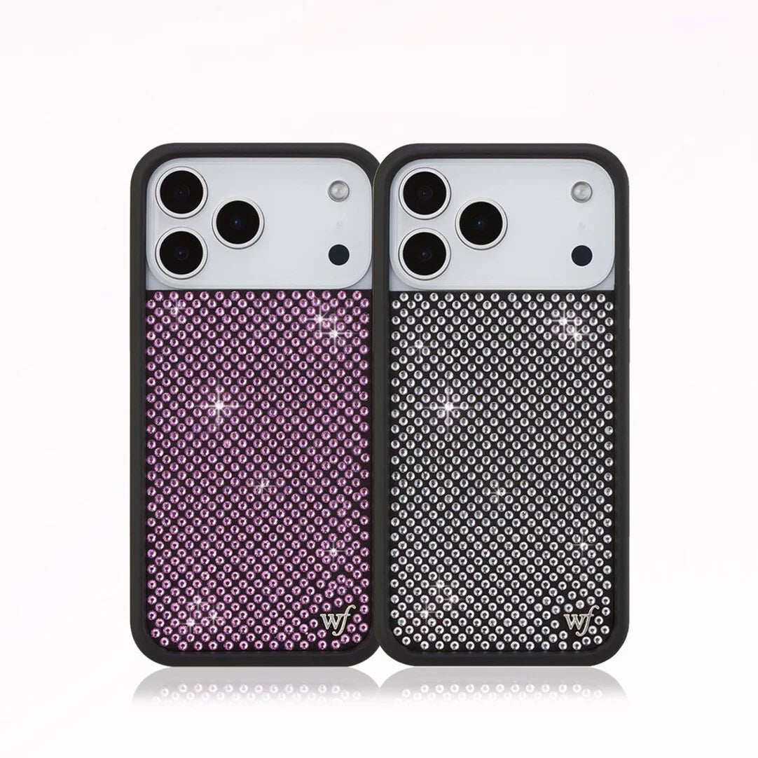 Wildflower 3D Flash Drill Magnetic Phone Case for iPhone 15–17 Series – Orchid Clown Pattern