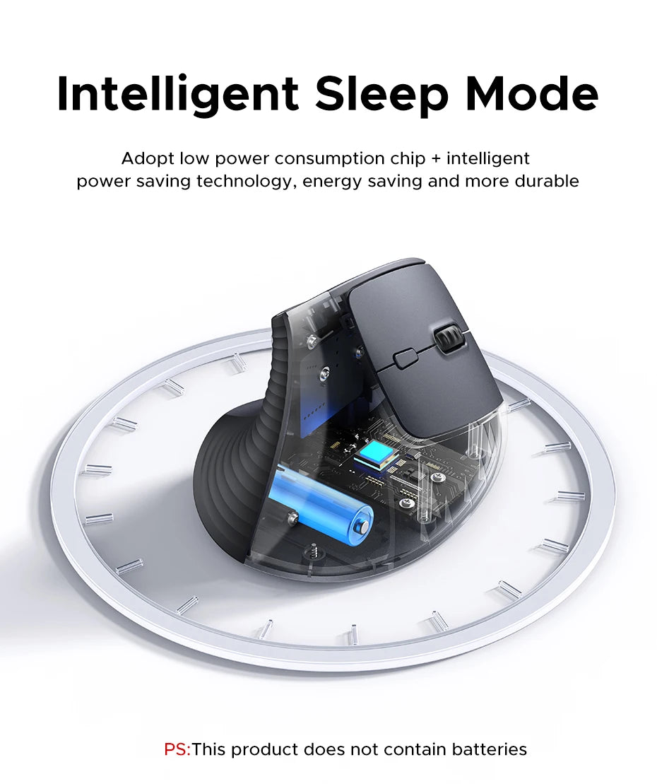 UGREEN Vertical Wireless Mouse – Ergonomic 2.4G, 4000DPI, 6 Silent Buttons