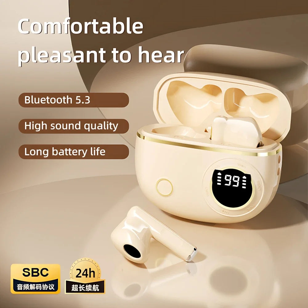 TWS Wireless Bluetooth Earbuds – LED Display, Noise Reduction & IPX Waterproof Sports Headphones