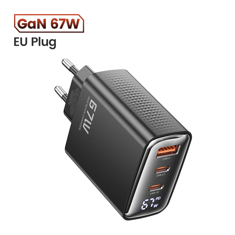 TOOCKI GaN Charger – Fast 67W Wall Adapter