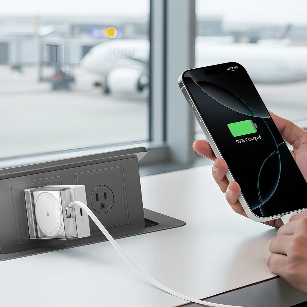 SHARGE Retractable 65W USB C Charger GaN Power 2 Devices PD Fast Charging for MacBook Pro/Air, iPhone 16,Pixel Book