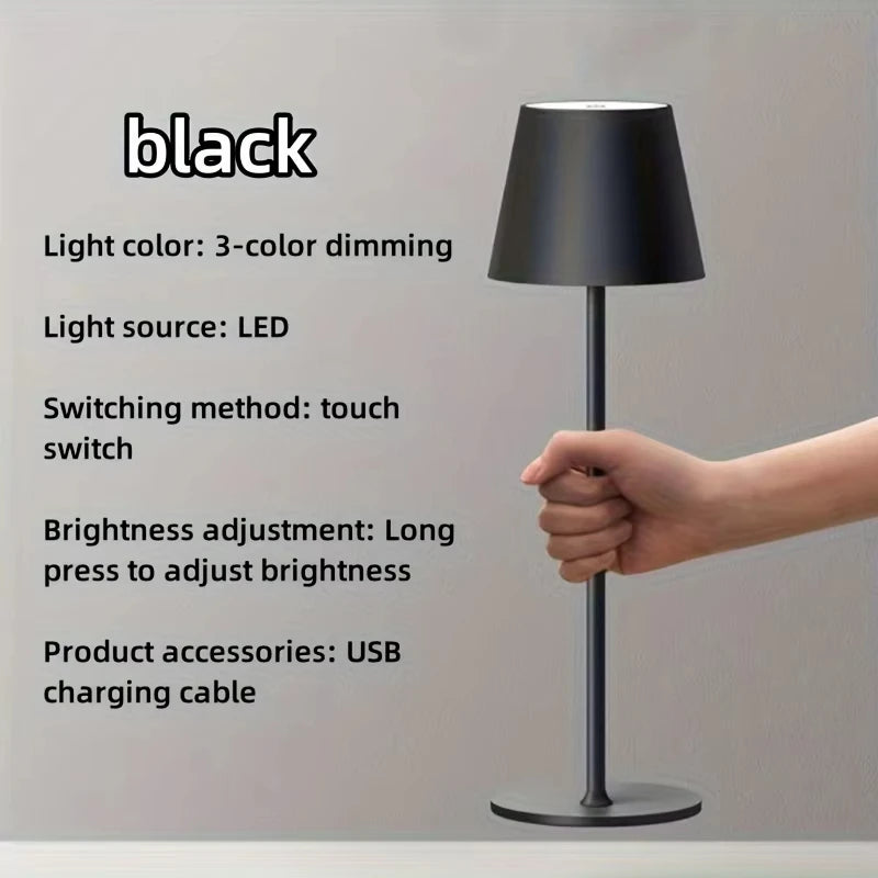 Rechargeable Desktop LED Lamp – Touch Control, Dimmable for Home & Hotel