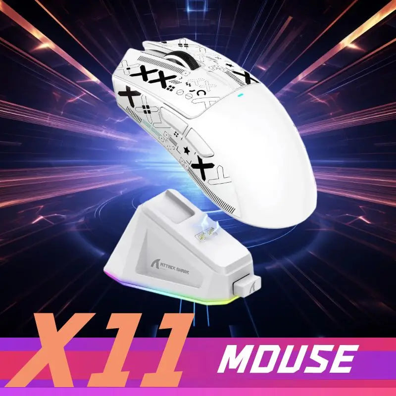 ATTACK SHARK X11 Gamer Mouse – Wireless, 3 Modes & Charging Dock
