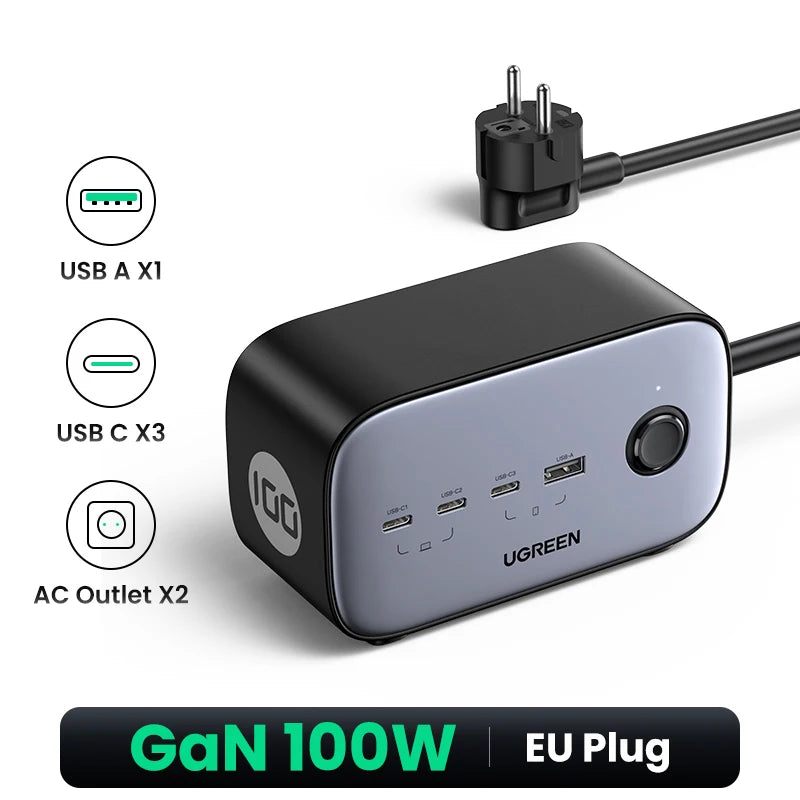UGREEN USB-C Charging Station – 65W GaN for Laptop & Phone