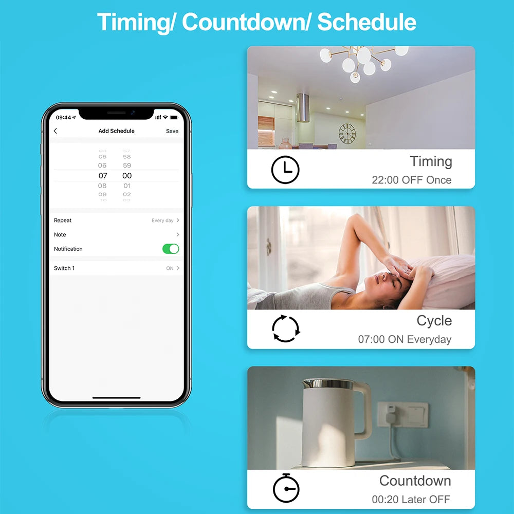 Tuya Smart WiFi Plug 16A with Power Monitoring – Alexa & Google