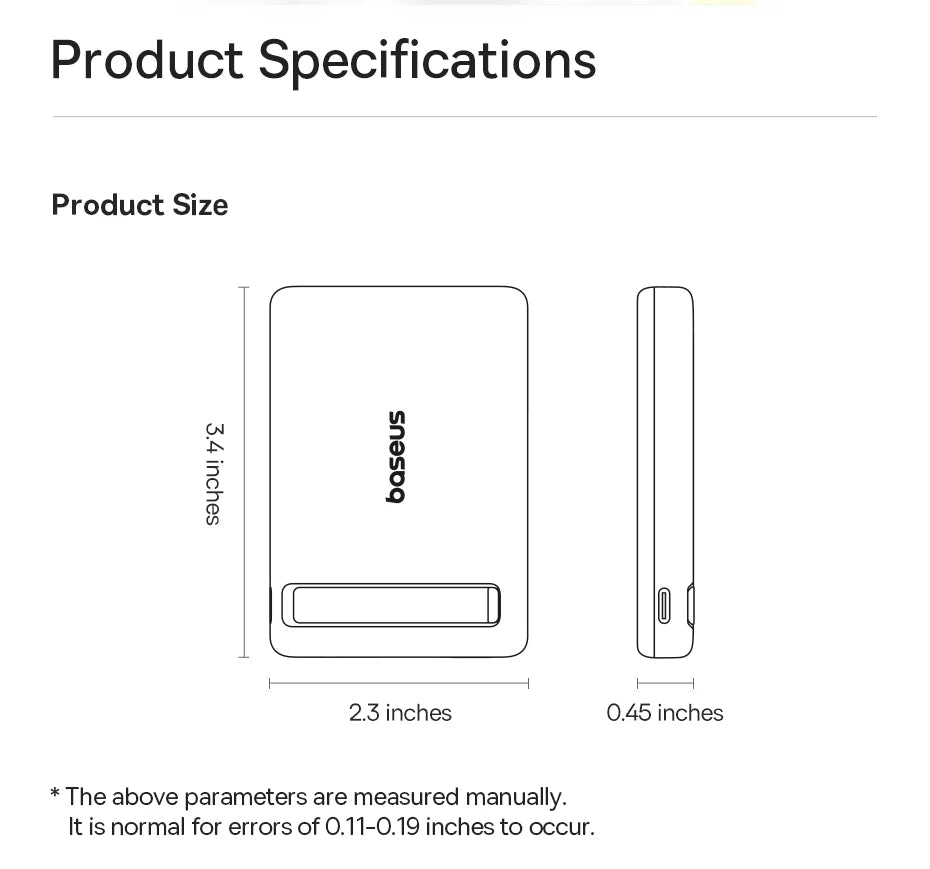 Baseus 5000mAh Magnetic Power Bank – Wireless & PD Fast Charging with Kickstand
