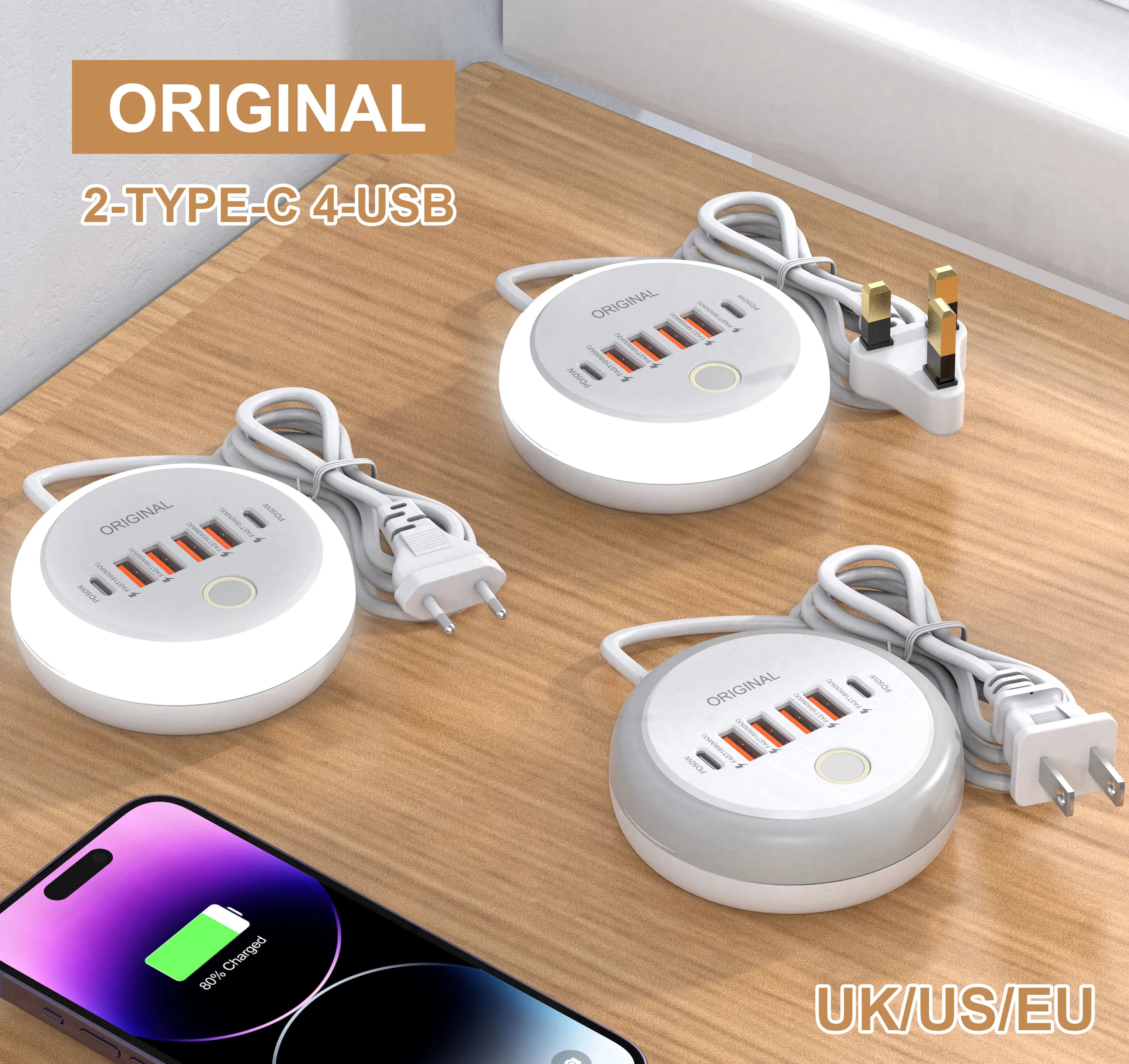 50W USB Multi-Port Charger – Quick Charge for Phones