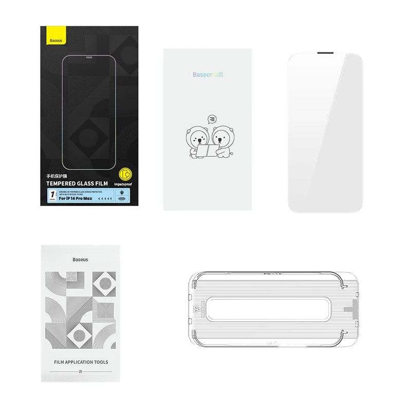 Baseus 0.4mm Corning Tempered Glass for iPhone 17 16 15 14 13 Pro Max Plus Screen Protector Anti-Peeping Auto Installation Film