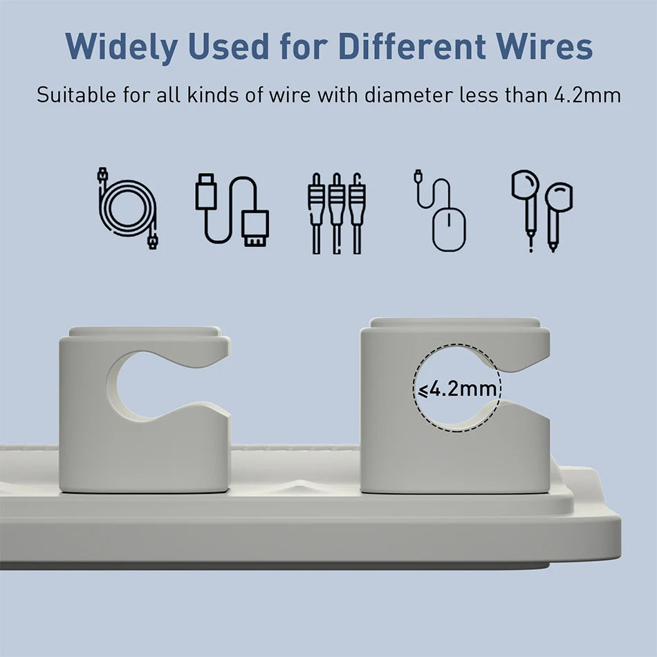 Magnetic Cable Clips – Silicone Wire Holder, 5-Pack for USB-C, Micro & Lightning