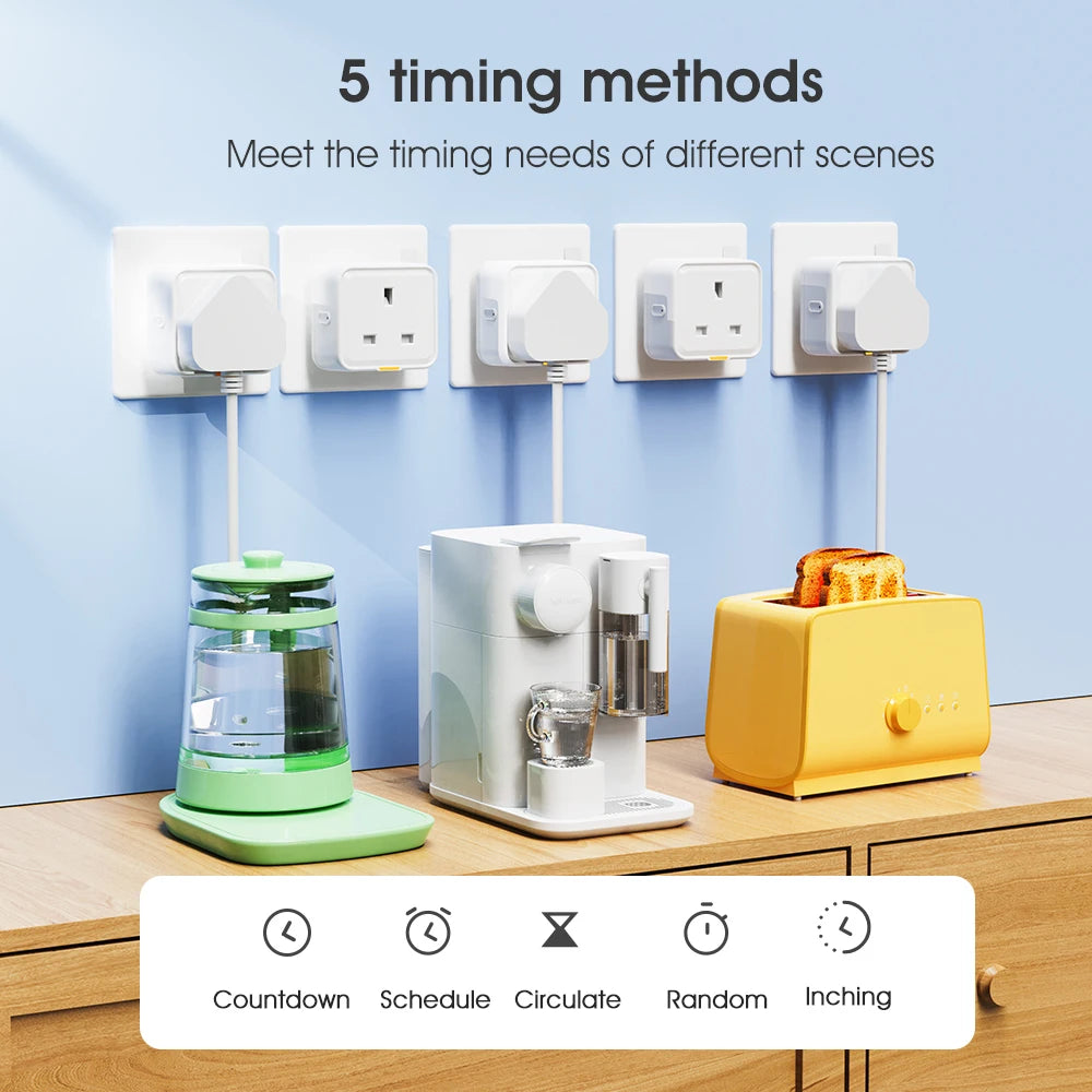 Tuya WiFi Smart Plug UK – RF433, Type-C, 16A, Timer & Voice Control