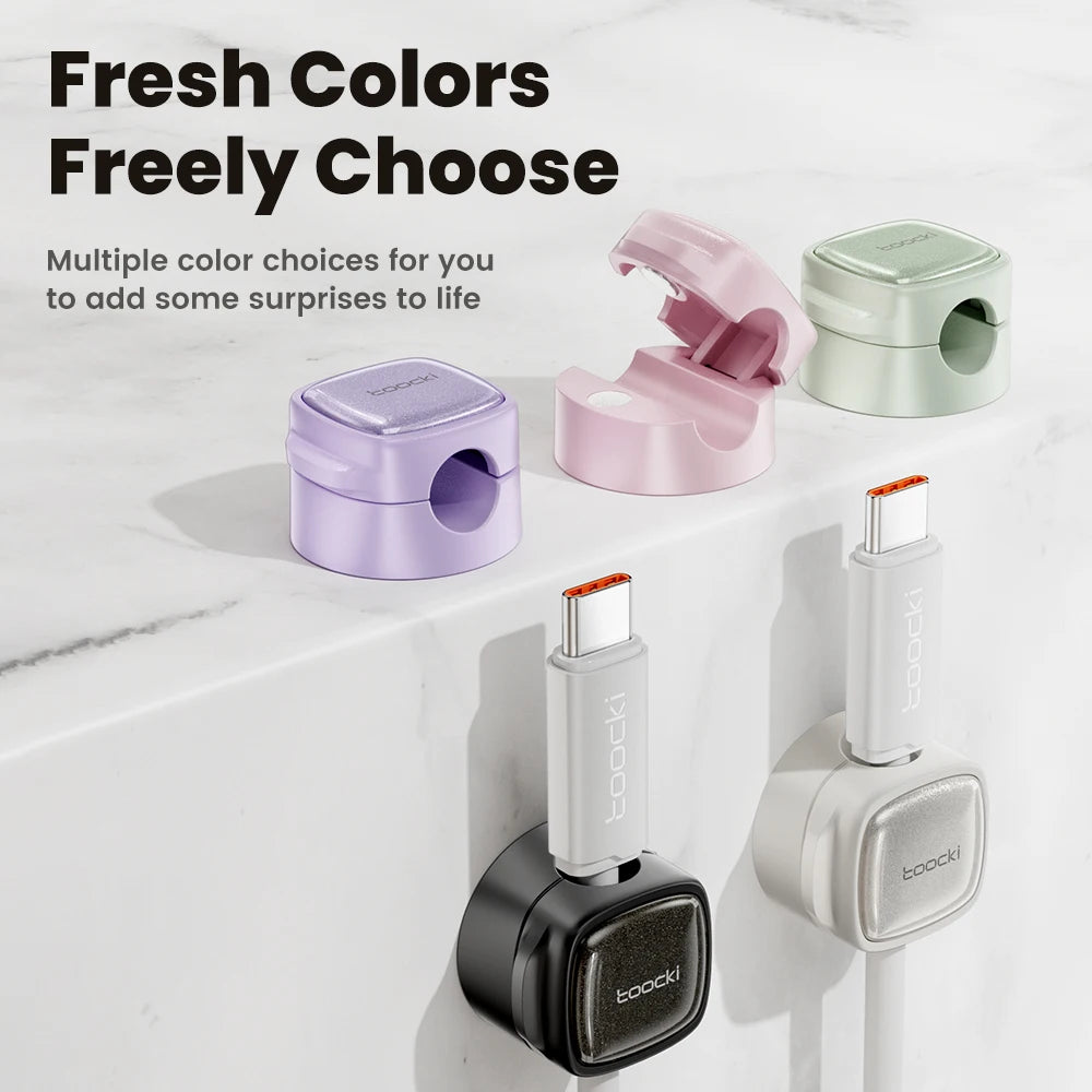 Toocki Magnetic Cable Clips – Desk Wire Management Organizer