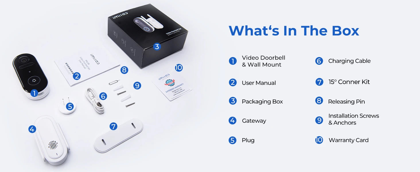 Smart Home Doorbell Camera IMILAB – Instant Alerts, 2.5K Security, 5200mAh Battery