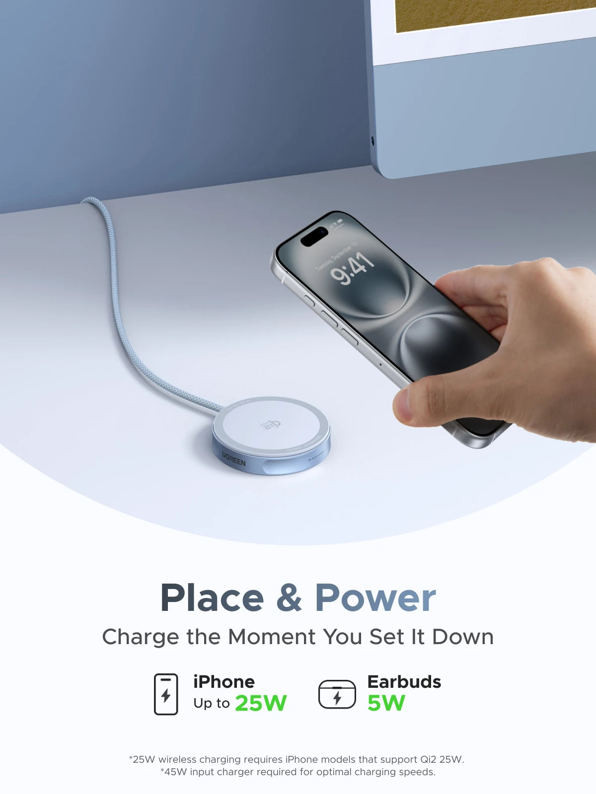 UGREEN Magflow Fast Wireless Charging Pad – Qi2 Certified