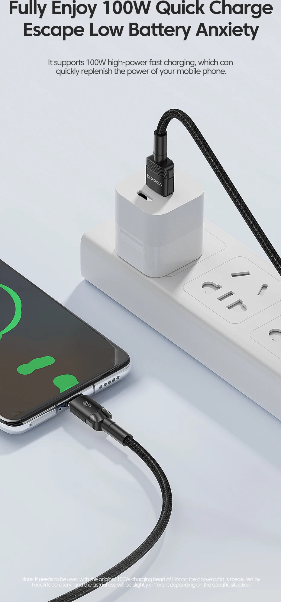 TOOCKI USB-C Fast Charging Cable – USB-C Charger Cord for Phone, Tablet & Power Bank