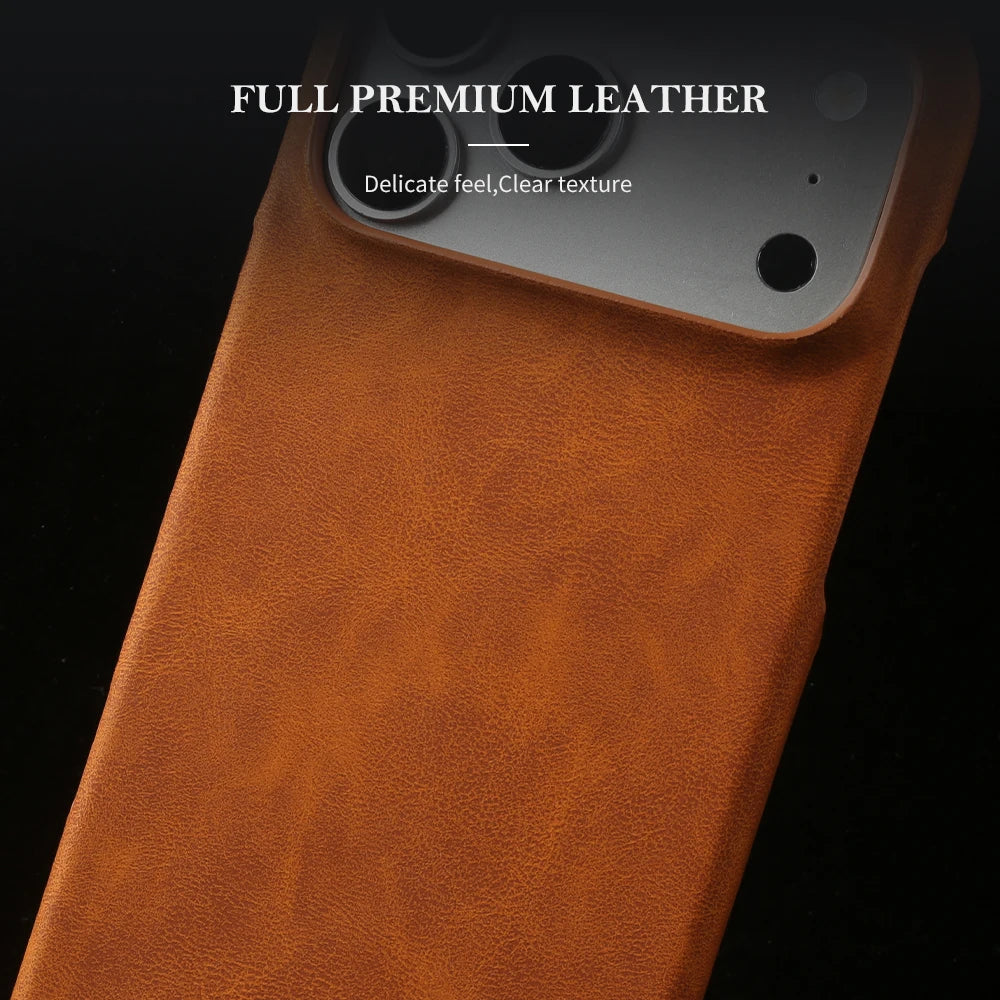 Thin Business Magnetic MagSafe Leather Case for iPhone 14–17 Series