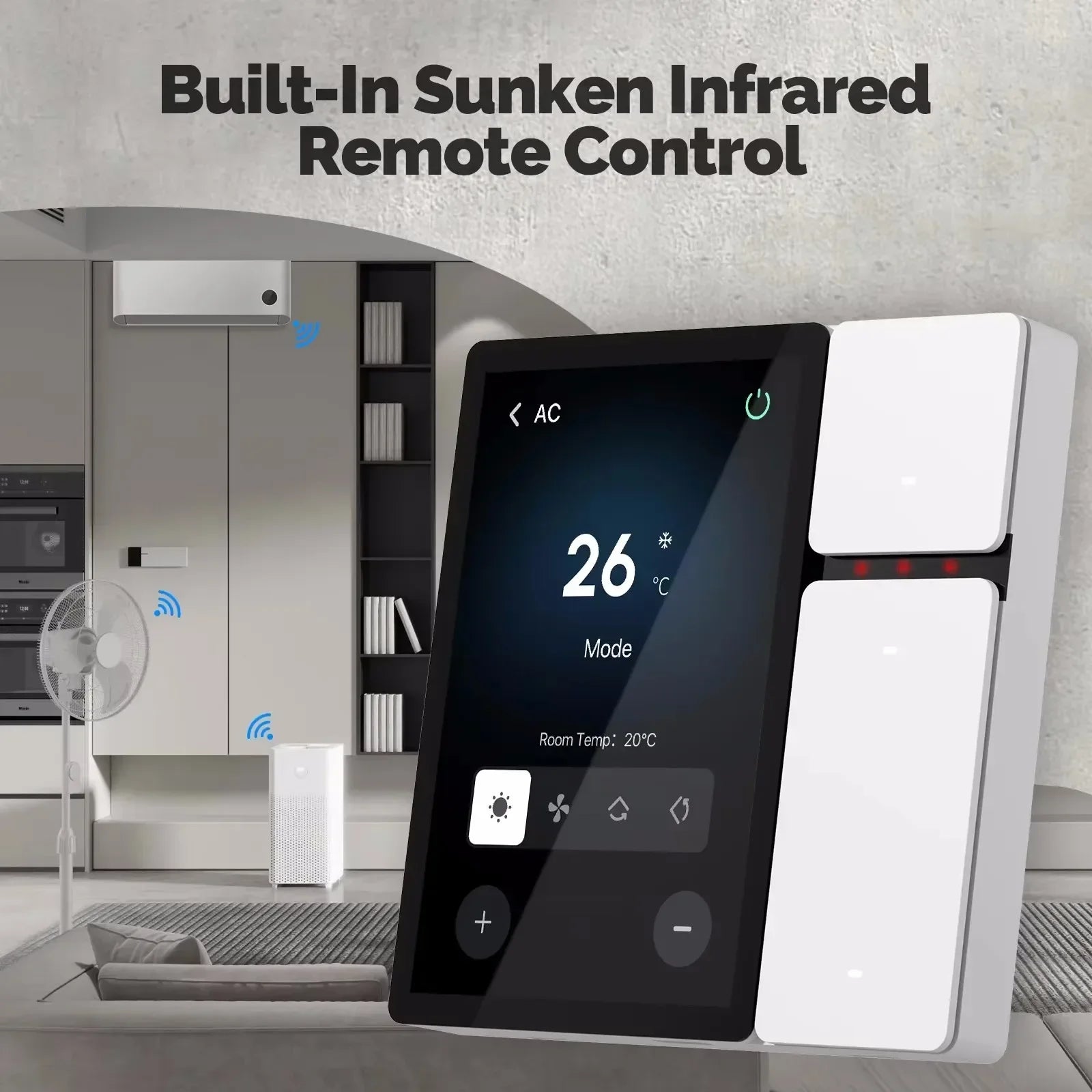 3.5" Smart Home Control Panel — Wi-Fi Touchscreen with Alexa & IR Remote