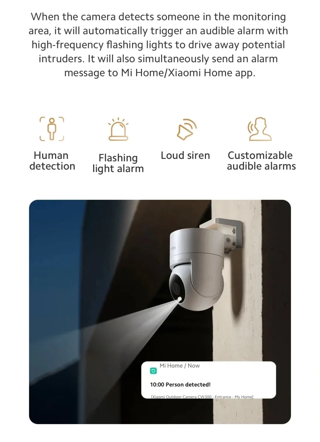 Xiaomi 2.5K HD Security Camera – Outdoor, Full-Color Night Vision, Sound & Light Alarm
