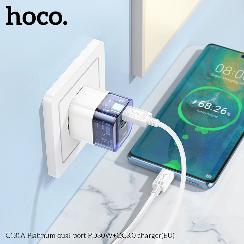 30W USB-C Charger HOCO C131A – Dual Port Quick Charge