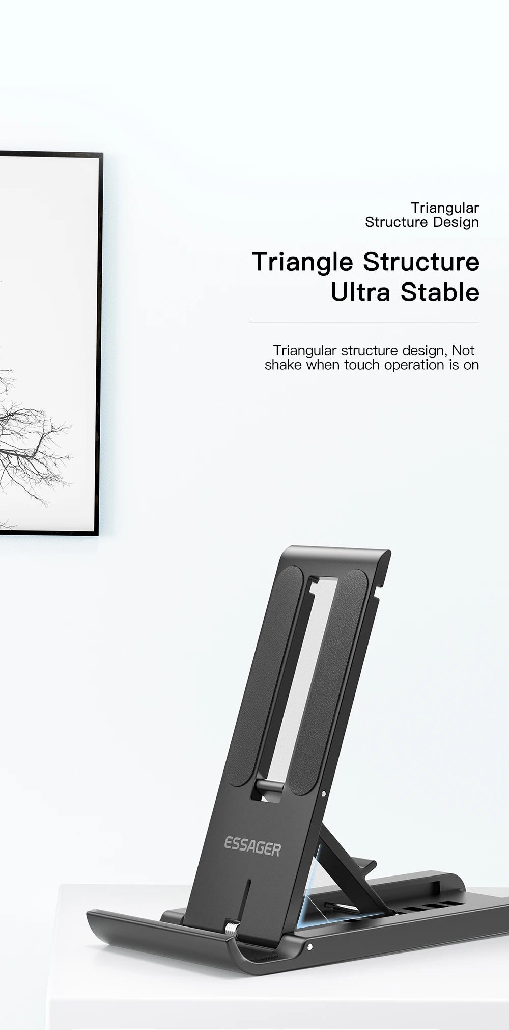 Essager Universal Desktop Mobile Phone Holder Stand For iphone14 13 Pro Max iPad Xiaomi Foldable Desk Bracket Portable Stand New
