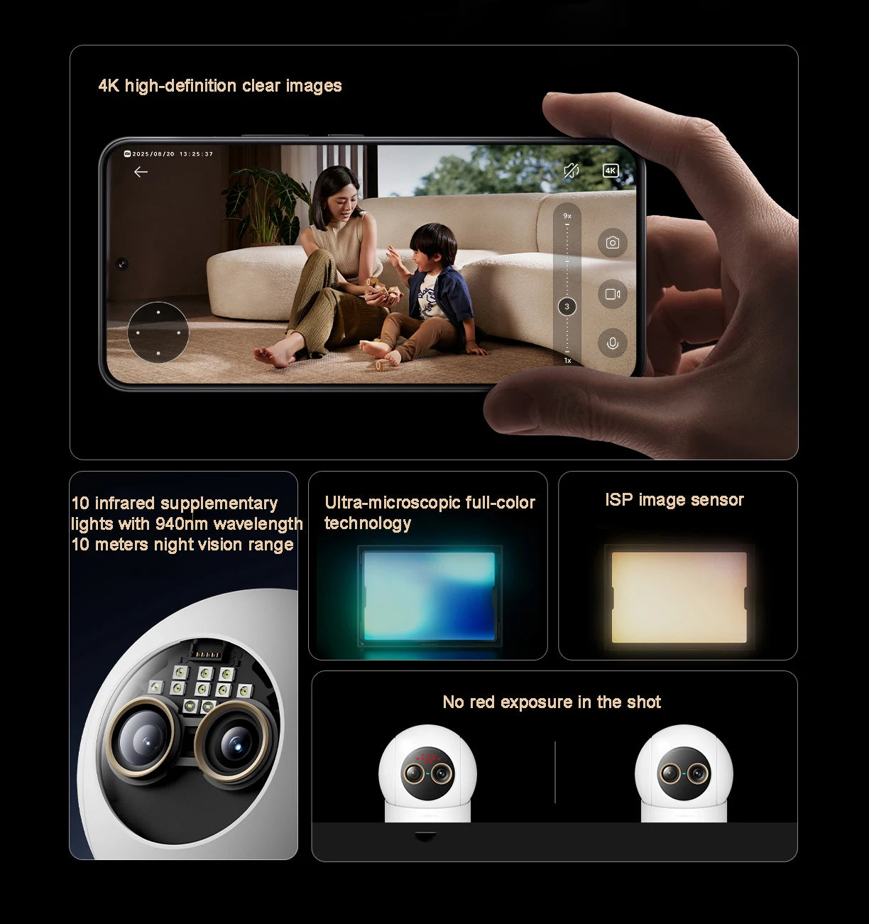 Xiaomi Smart Camera 4 9X Zoom Edition 8MP+5MP Dual Cameras f/1.6 ISP Large Aperture 4K Image Sensor AI Humanoid Pet Detection