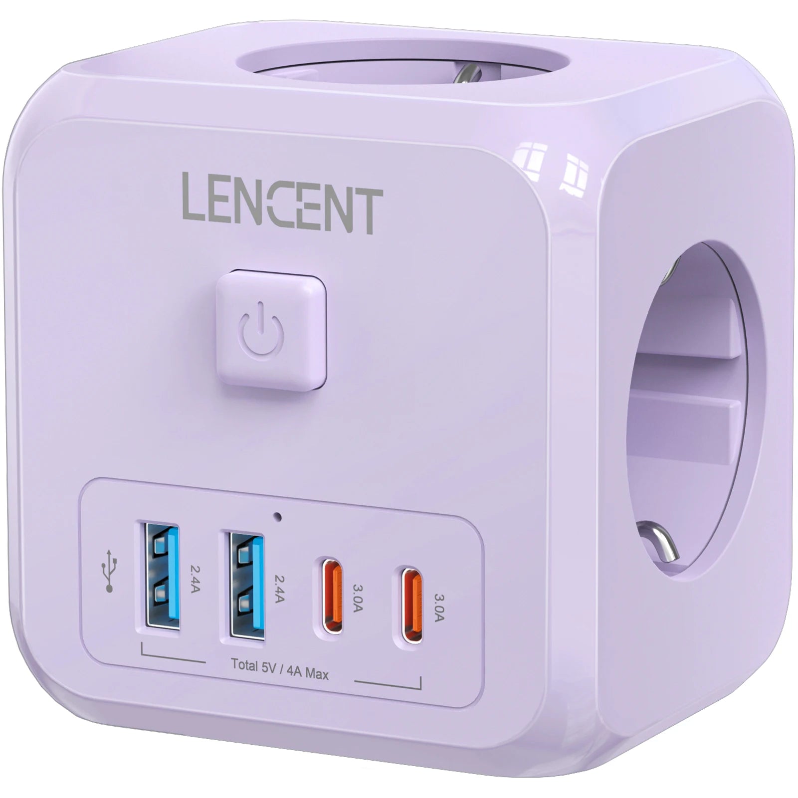 LENCENT EU Power Strip – 7-in-1 Socket with USB & USB-C Charging