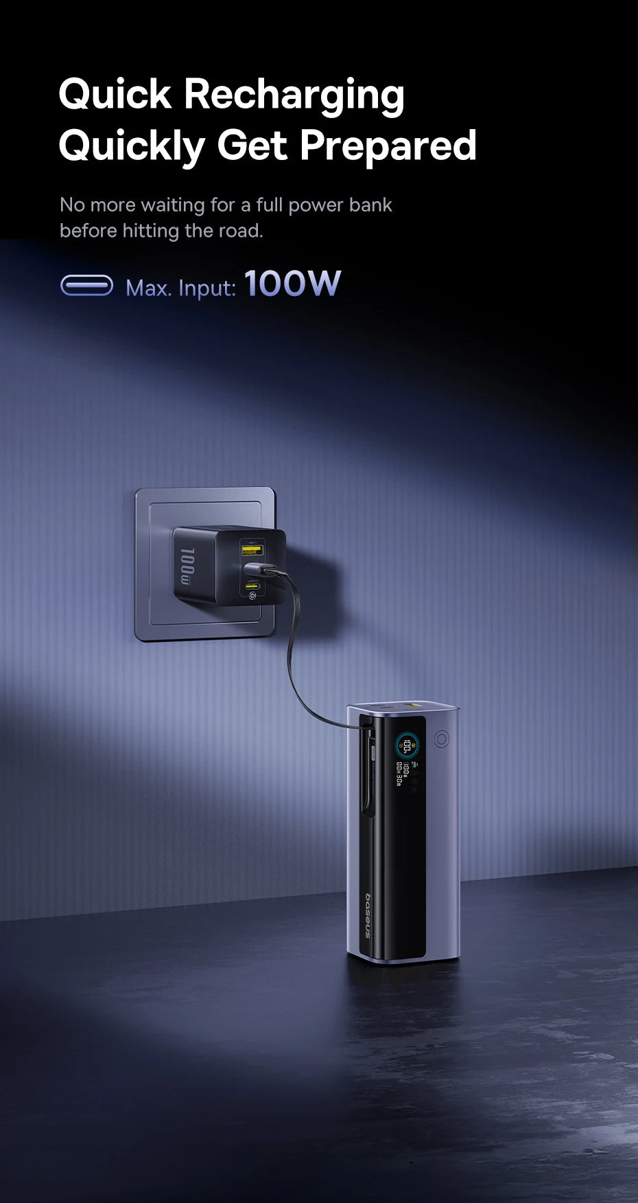 Baseus 20,000mAh Portable Charger – 145W Fast Charge
