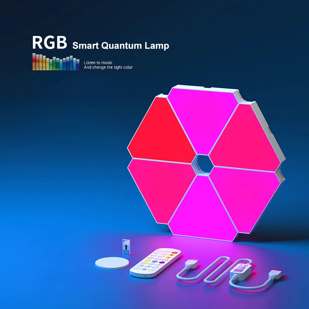 Smart RGB Triangle Wall Lamp – Bedroom, Office & Bedside Decor