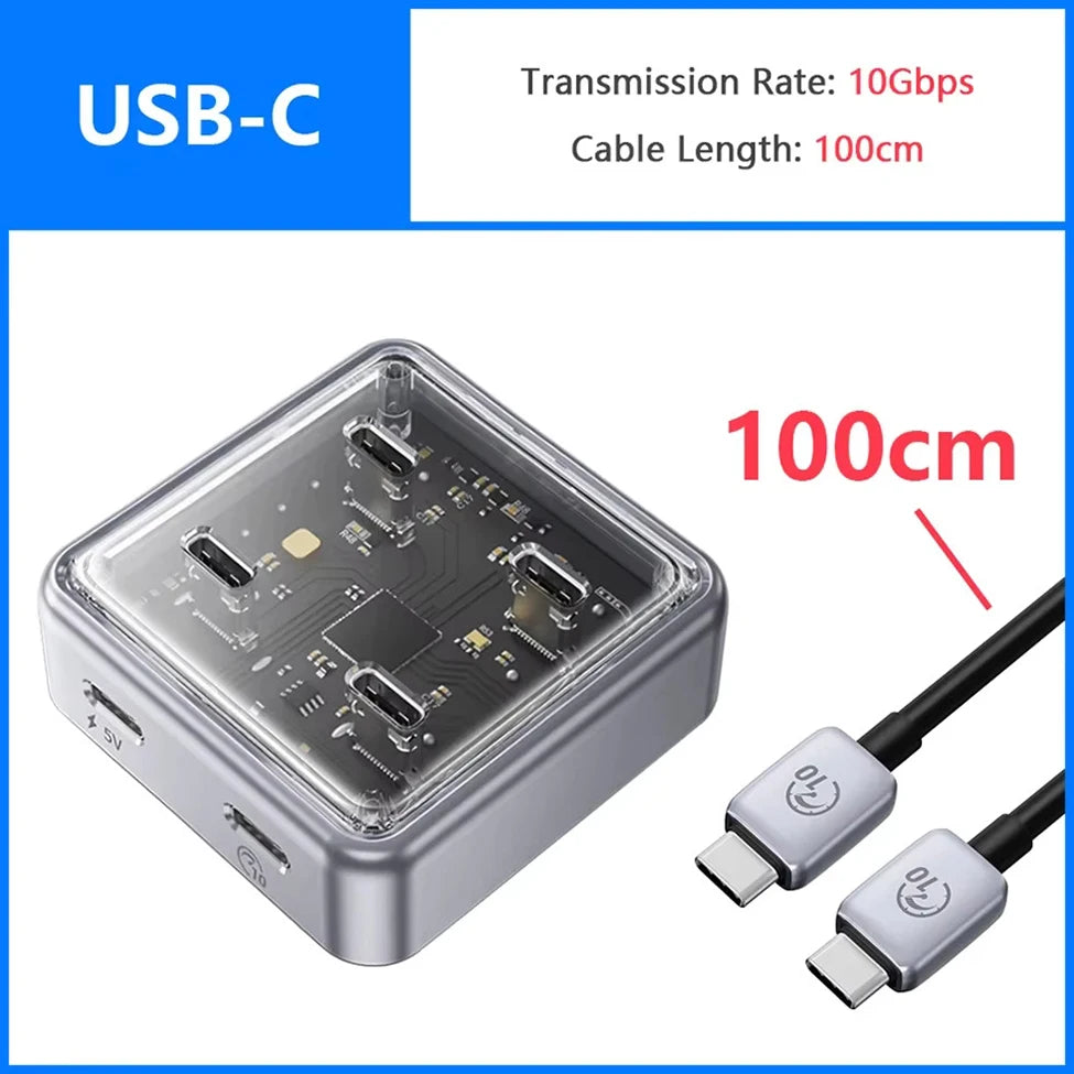 ORICO 10Gbps USB 3.2 Hub – 4-Port High-Speed Type-C Docking Station