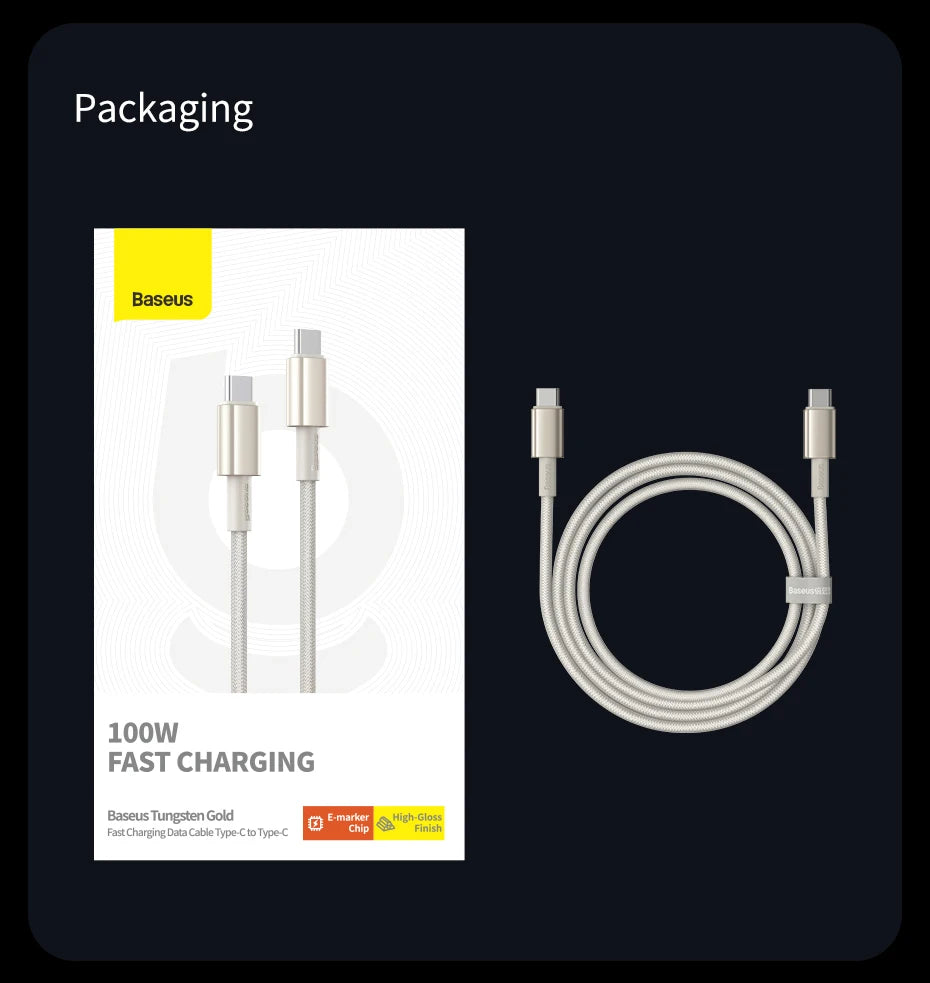 Baseus 100W USB-C Cable – Fast Charging