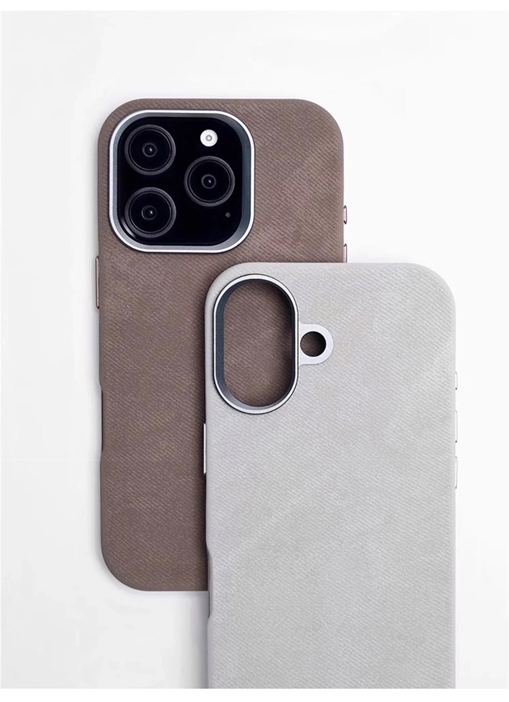 Luxury Fiber Leather Magnetic Shockproof Case – iPhone 15–17 Series