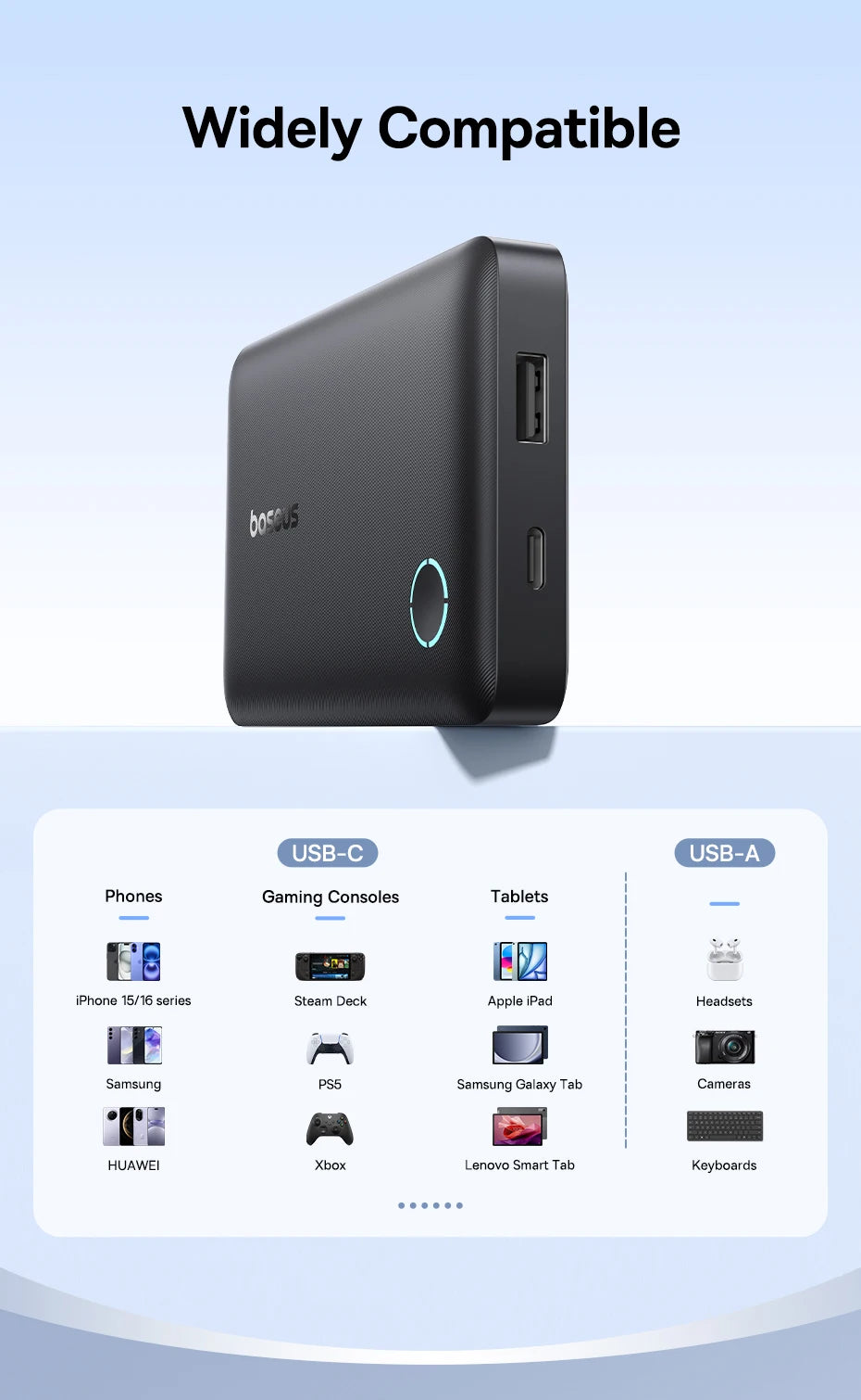Baseus FP11 10,000mAh Power Bank – 15W PD Fast Charge, USB-C