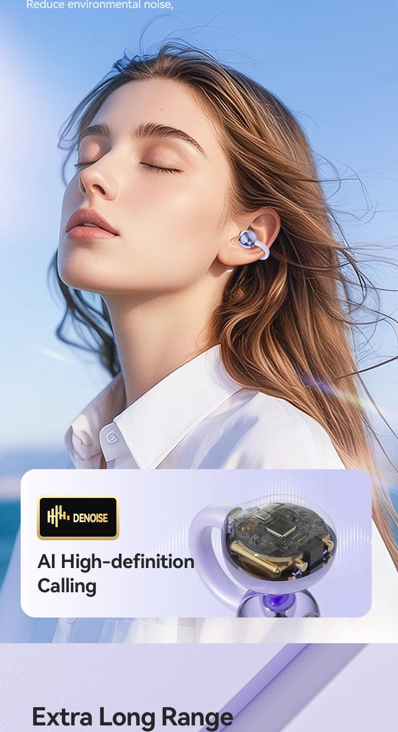 Bone Conduction Bluetooth 5.4 Earbuds – Waterproof Sport Headset with Mic