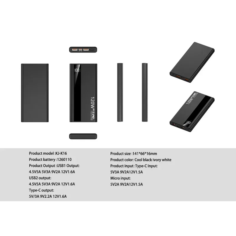 MIJIA 200000mAh Portable Charger – 120W Fast Power Bank for Phones