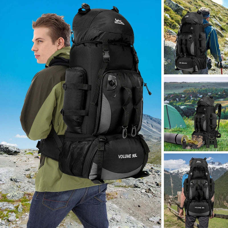 90L Waterproof Hiking Backpack – Large Capacity Camping & Trekking Bag