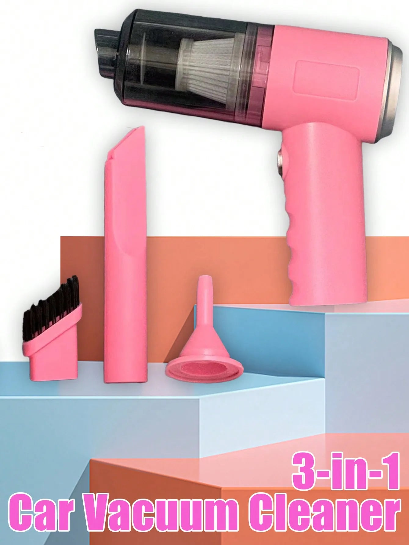 3-in-1 Car & Home Vacuum – USB Rechargeable