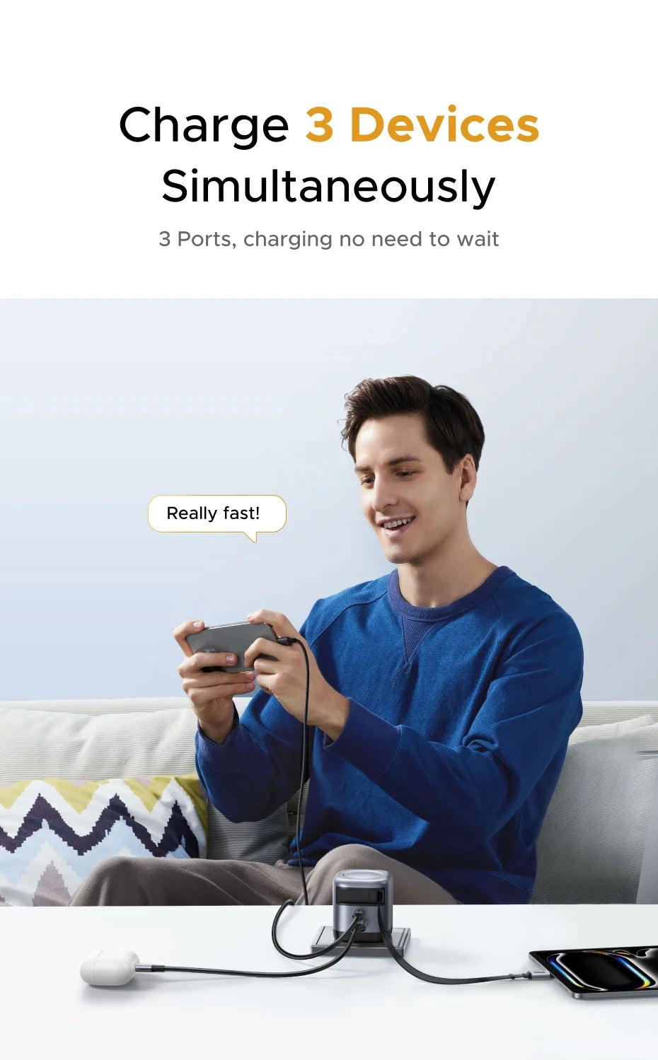 UGREEN PD 3.0 USB-C Retractable Charger – iPhone & MacBook