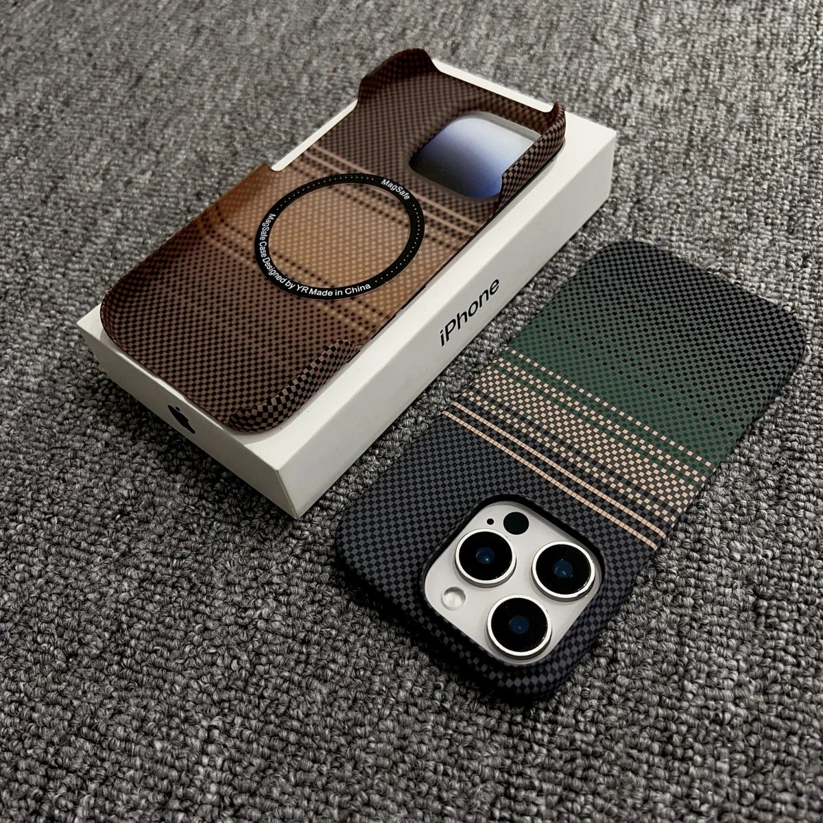 Frameless Carbon Fiber Starry Sky Magnetic Case – iPhone 15–17 Series