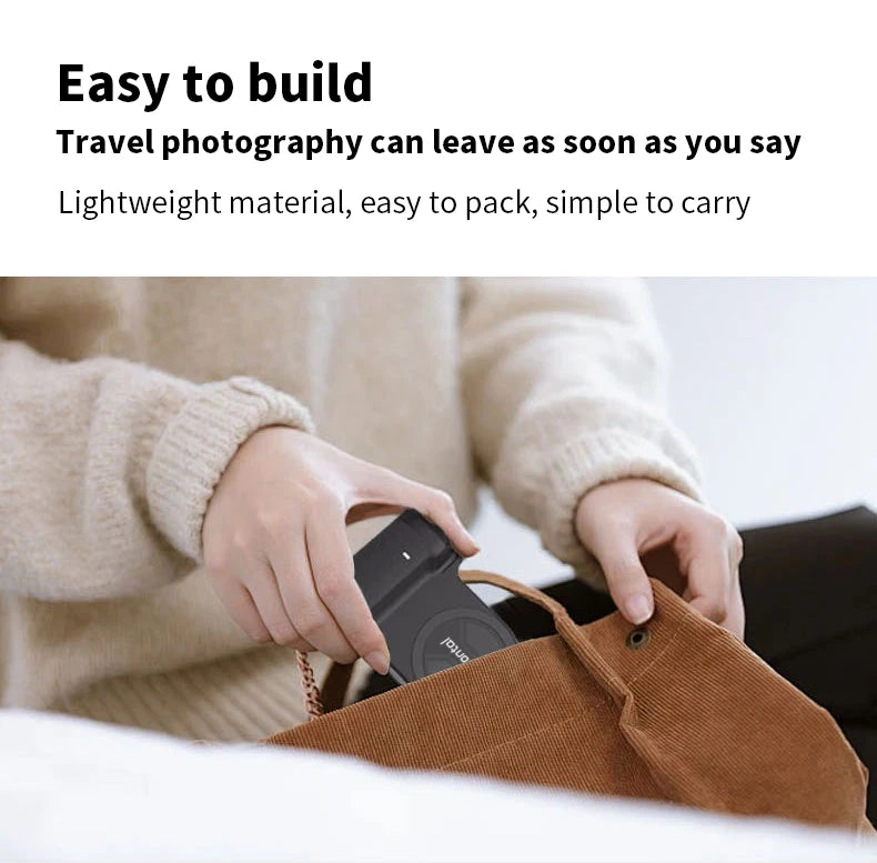 Magnetic SnapGrip Phone Stand – Selfie & Vlogging Tripod with Bluetooth Remote