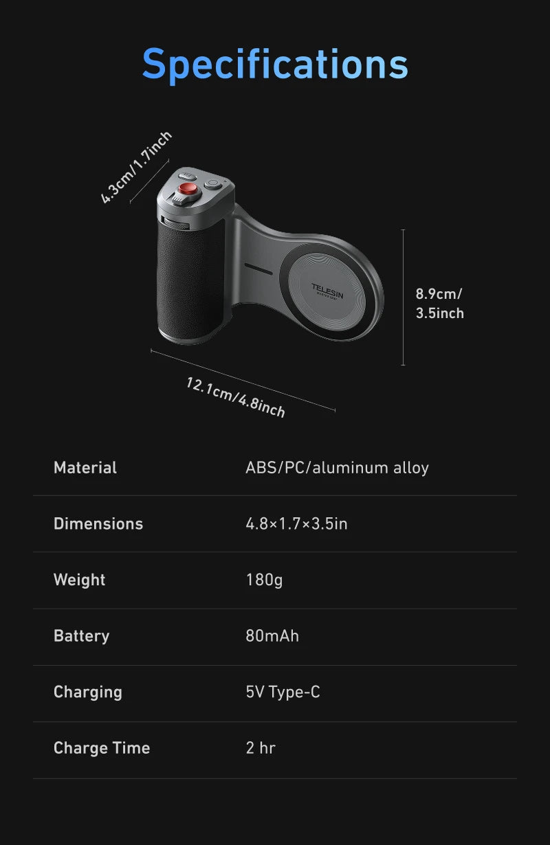 Magnetic Master Grip for iPhone 17 Pro – TELESIN Phone Camera Handle Kit