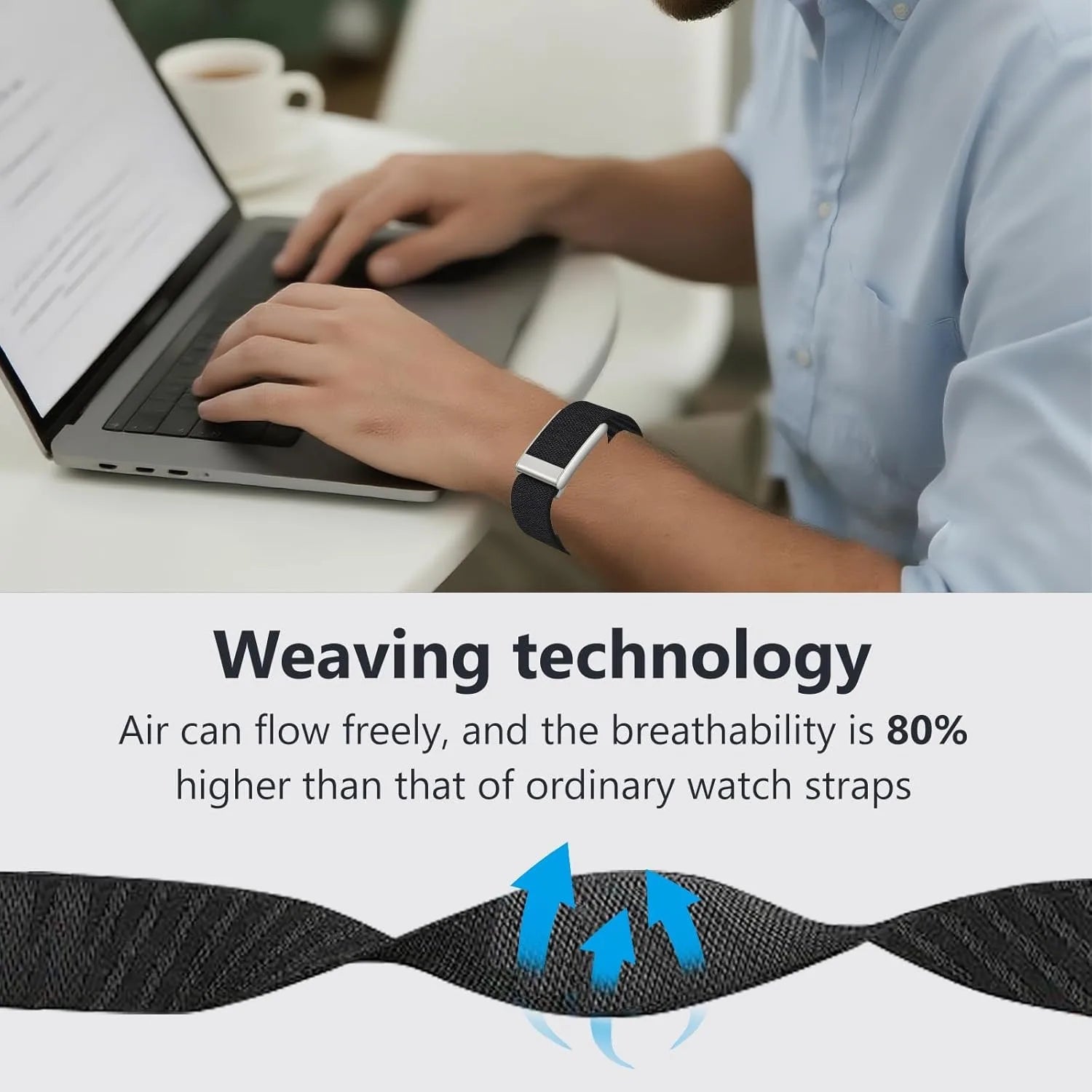 WHOOP 5.0 Nylon Loop Strap – Breathable Wristband