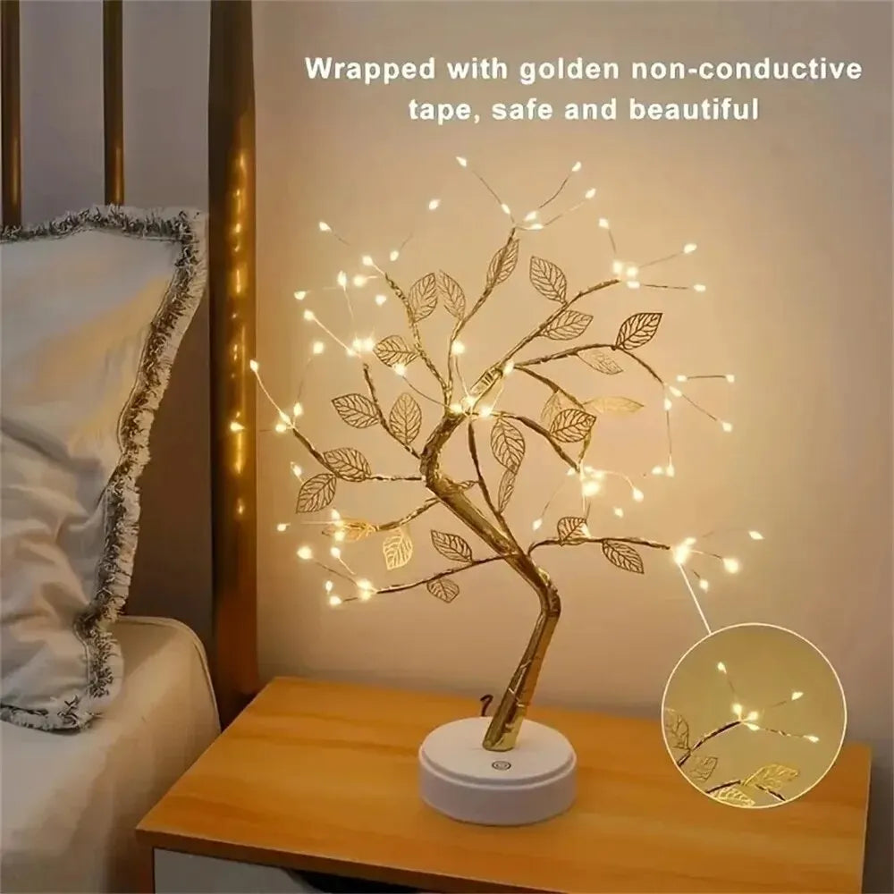 LED Rose Leaf Table Lamp – USB Fairy Light for Home & Bedroom Decor