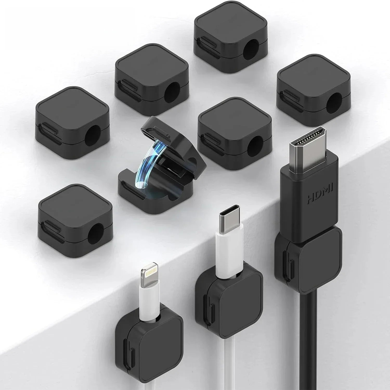 Magnetic Cable Clips – Desk & Car Organizer