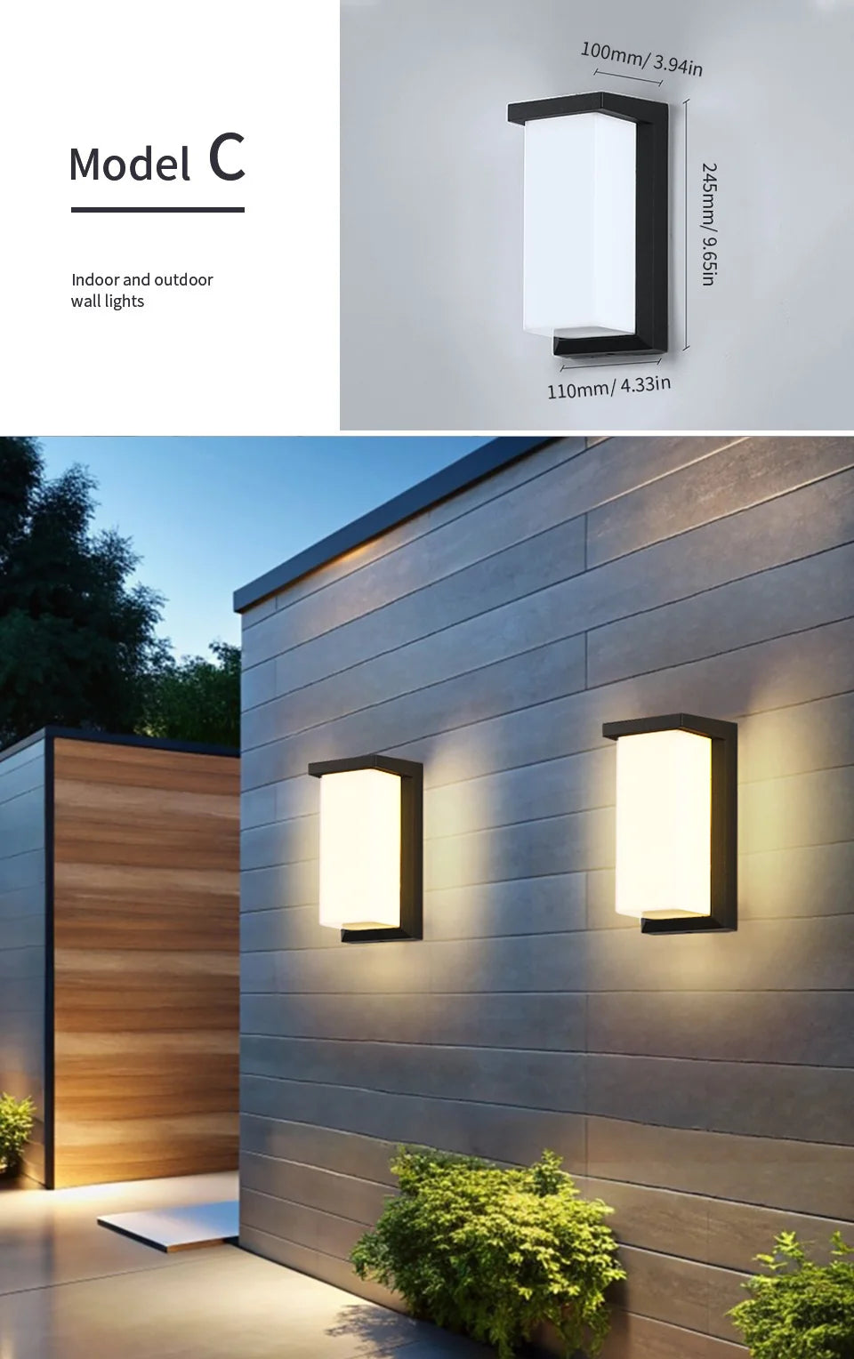 Outdoor Wall Light – Modern LED, AC110-220V, Sensor