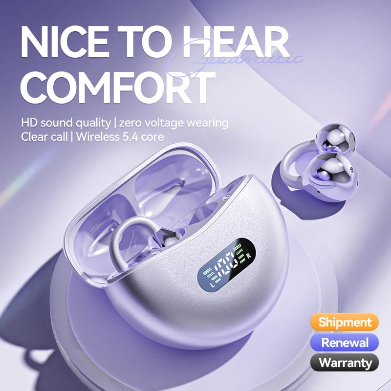 Bone Conduction Bluetooth 5.4 Earbuds – Waterproof Sport Headset with Mic